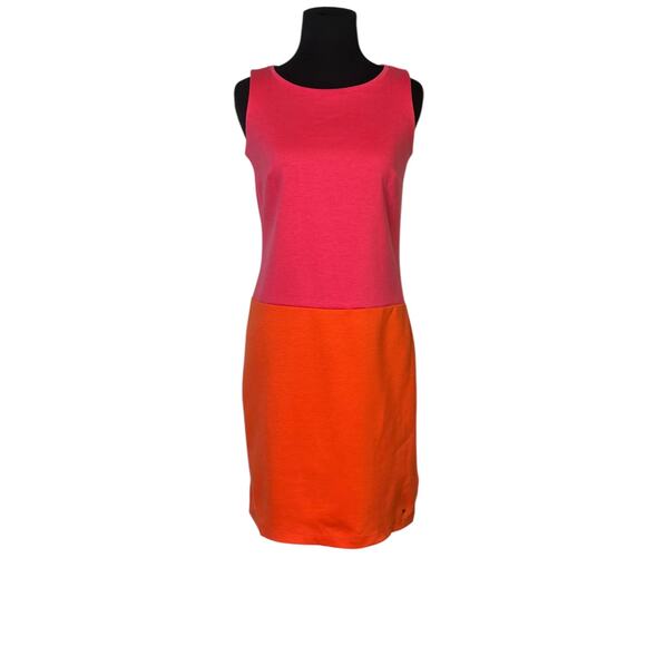 Tommy Hilfiger pink orange color block sheath dress size XS - Picture 1 of 14